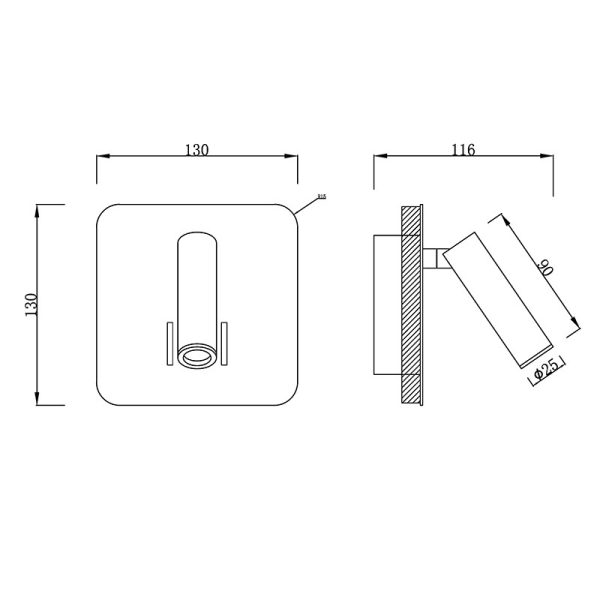 CAYMAN Aplique LED 3+6W 3000K LED 3+6W 3000K 620 LMS