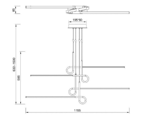 CINTO CROMO Lámpara LED LED 42W 3000K 3360 LMS