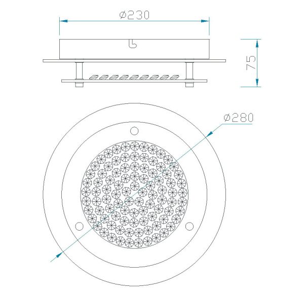 CRYSTAL LED MIRROR Plafón LED LED 12W 4000K 1200 LMS