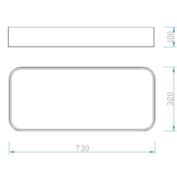 CUMBUCO Plafón Rectangular Pequeño LED 50W 4000K 3750 LMS