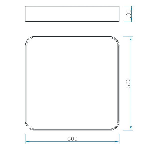 CUMBUCO Plafón LED Cuadrado Grande LED 80W 3000K 5650 LMS