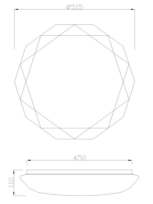 DIAMANTE II Plafón LED LED 54W 3000K 3900 LMS