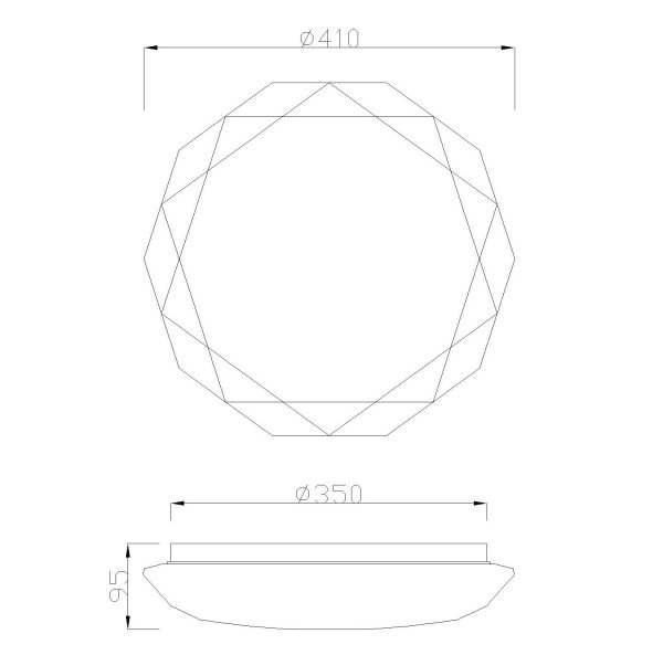 DIAMANTE II Plafón LED LED 36W 3000K 2600 LMS