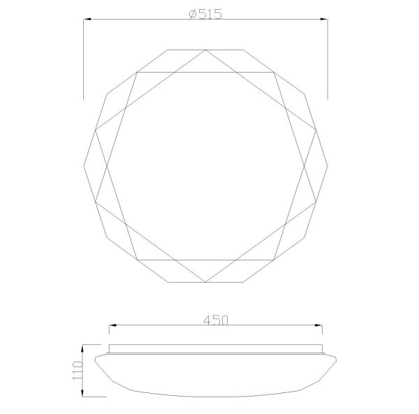 DIAMANTE II Plafón LED LED 54W 5000K 4000 LMS