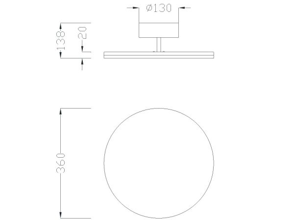 DISCOBOLO Plafón LED LED 20W 3000K 1800 LMS