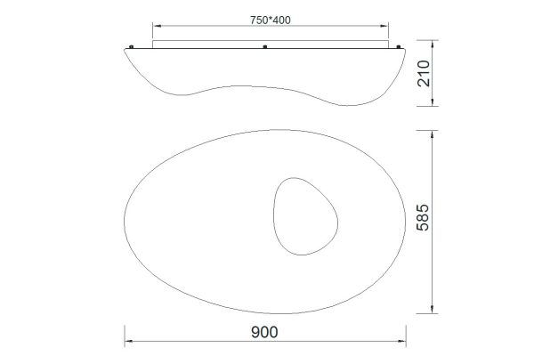 EGG Plafón IP44 6 x E27 (No Incl.)