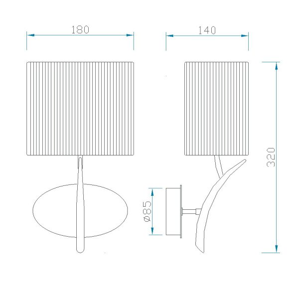 EVE CROMO P. BLANCA Aplique 1 x E27 (No Incl.)