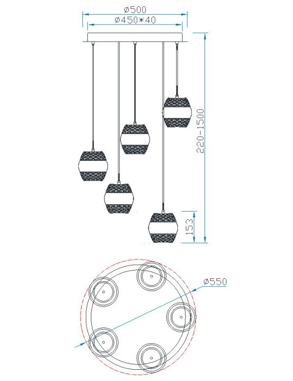 KHALIFA Lámpara LED LED 60W 3000K 5400 LMS