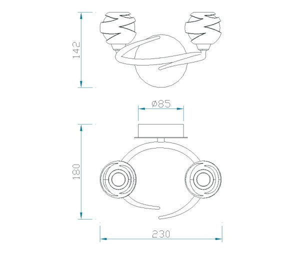 LOOP CUERO Aplique 2 Luces 2 x G9