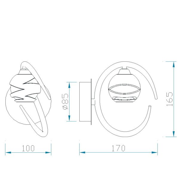 LOOP CUERO Aplique 1 Luz 1 x G9