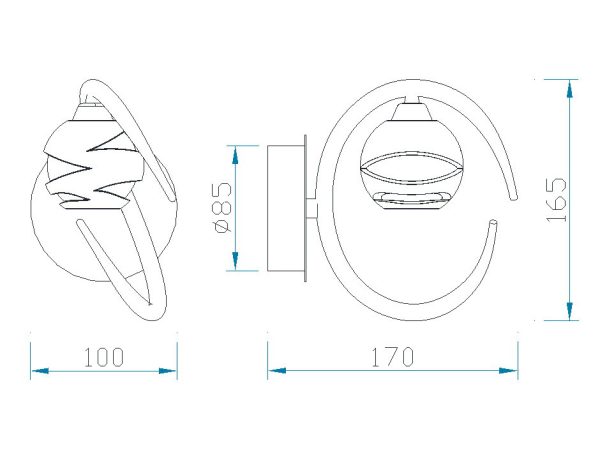 LOOP NÍQUEL SATINADO Aplique 1 Luz 1 x G9