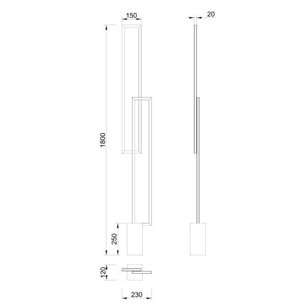 MURAL WHITE Pie De Salón LED Dimable LED 48W 3000K 3800 LMS