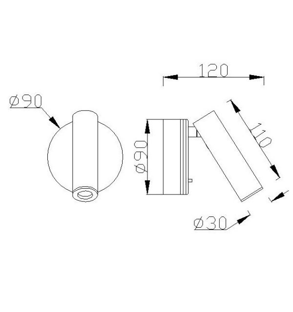 PREA Aplique Lector LED LED 3W 3000K 210 LMS