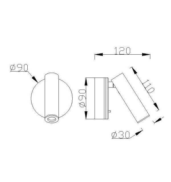 PREA Aplique Lector LED LED 3W 3000K 210 LMS