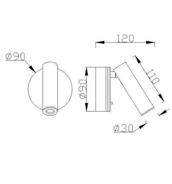 PREA Aplique Lector LED LED 3W 3000K 210 LMS