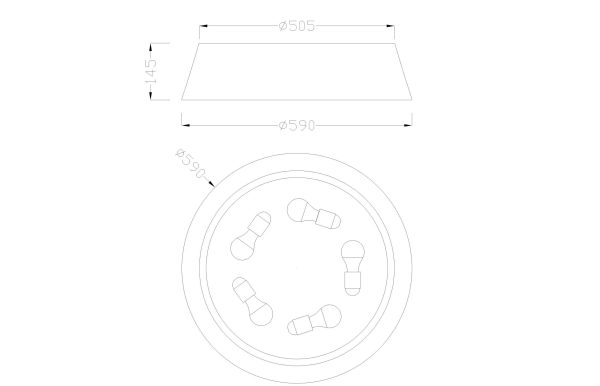 SABINA Plafón 5 x E27 (No Incl.)