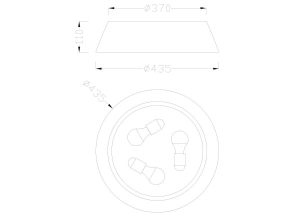 SABINA Plafón 3 x E27 (No Incl.)