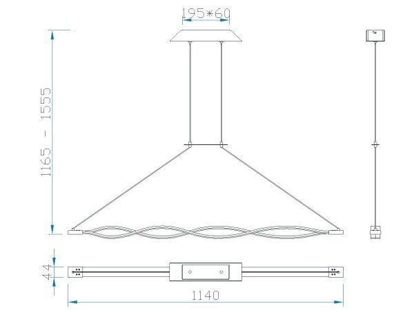 SAHARA PLATA CROMO Lámpara LED LED 36W 3000K 2520 LMS