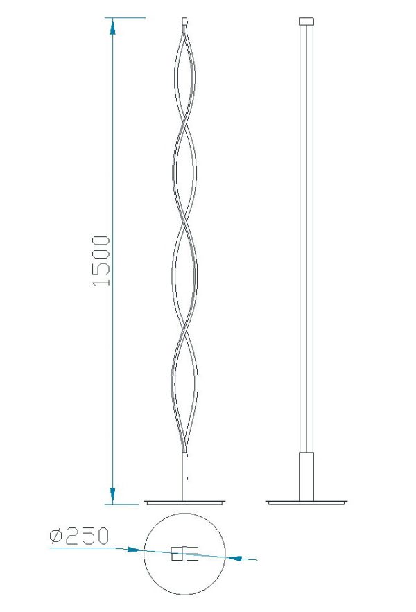 SAHARA PLATA CROMO Pie De Salón LED Dimable LED 20W 3000K 1470 LMS