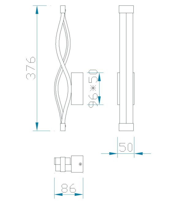 SAHARA PLATA CROMO Aplique LED LED 6W 3000K 420 LMS