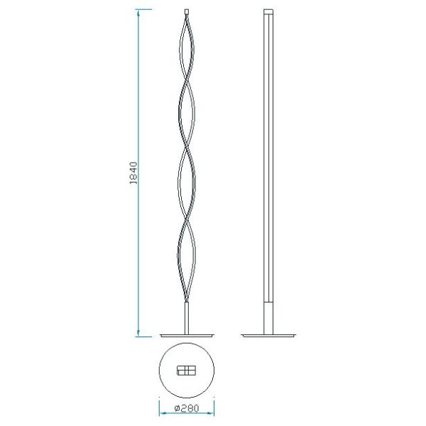 SAHARA PLATA CROMO Pie De Salón LED Dimable LED 28W 3000K 2200 LMS