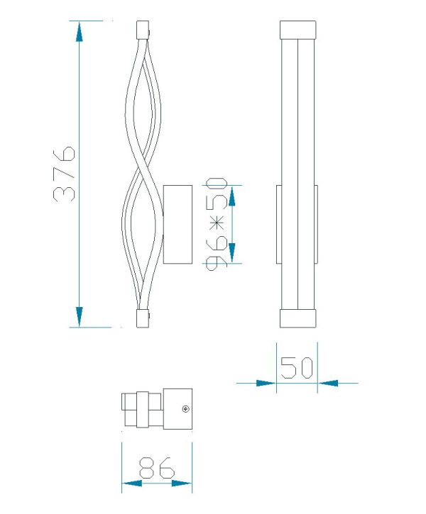 SAHARA PLATA CROMO Aplique LED Touch Dimmer LED 6W 3000K 420 LMS