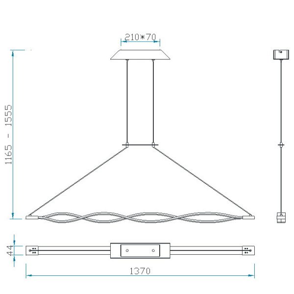 SAHARA PLATA CROMO Lámpara LED Dimable LED 42W 3000K 3400 LMS