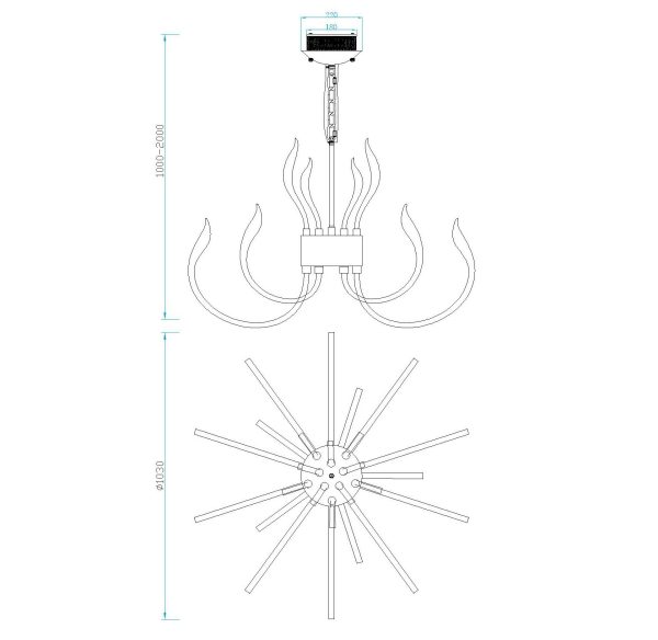 VERSAILLES Lámpara LED LED 256W 3000K 12339 LMS