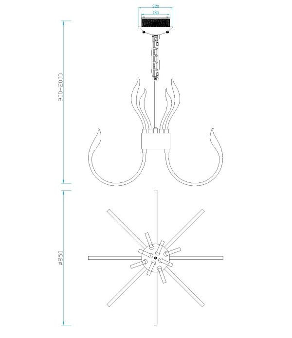 VERSAILLES Lámpara LED LED 155W 3000K 7461 LMS