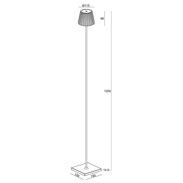 K2 Pie De Salón exterior LED IP54 LED 2.2W 3000K 188 LMS