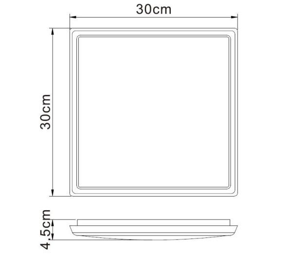 ANETO ***DES***Plafón LED Cuadrado LED 18W 4000K 1700 LMS