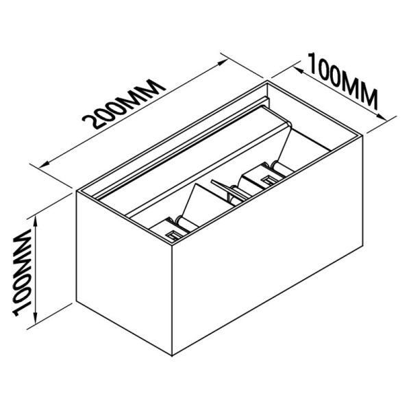 DAVOS Aplique exterior LED 4x6W 3000K IP54 LED 24W 3000K 2200 LMS