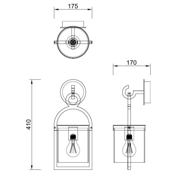 MAYA Aplique Exterior IP54 1 x E27 (No Incl.)