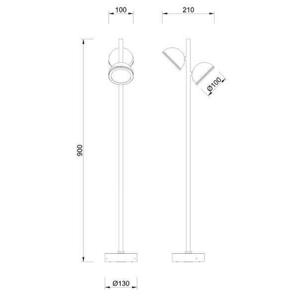 EVEREST Baliza exterior IP65 2 x GX53 (No Incl.)