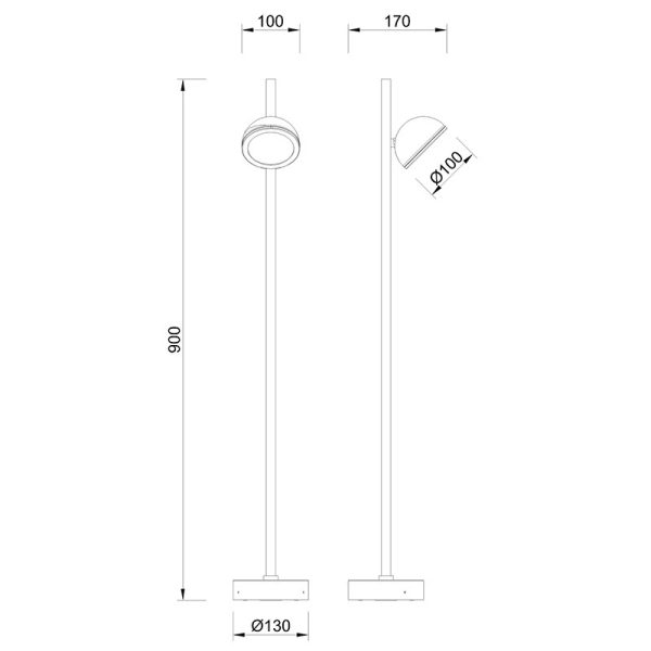 EVEREST Baliza exterior IP65 1 x GX53 (No Incl.)