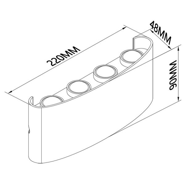 ARCS Aplique exterior LED 8W 3000K IP54 LED 8W 3000K 830 LMS