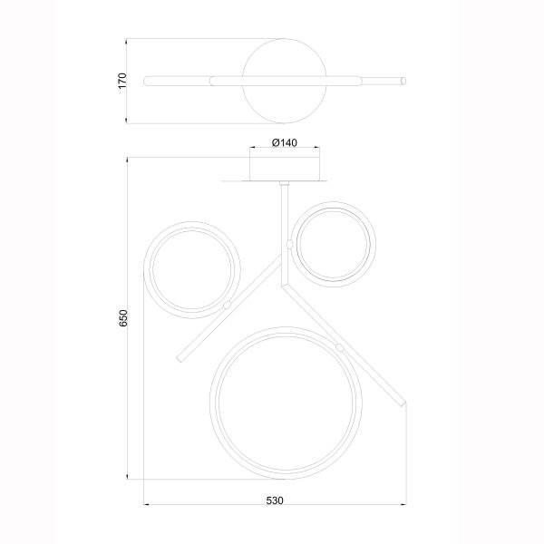 OLIMPIA CROMO Plafón LED LED 36W 3000K 2700 LMS