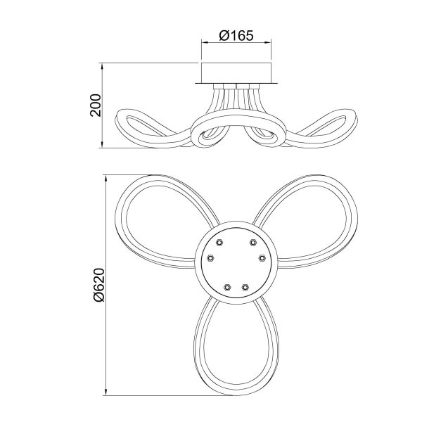 KNOT LINE Plafón LED LED 40W 3000K 3000 LMS