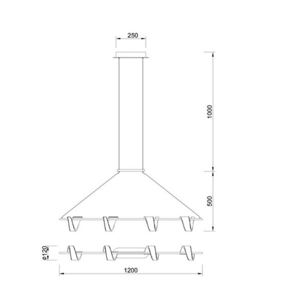 TSUNAMI Lámpara LED line LED 48W 3000K 3600 LMS