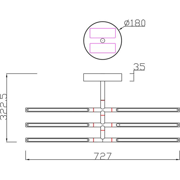 TORCH Plafón LED 3 LED 36W 3000K 2850 LMS