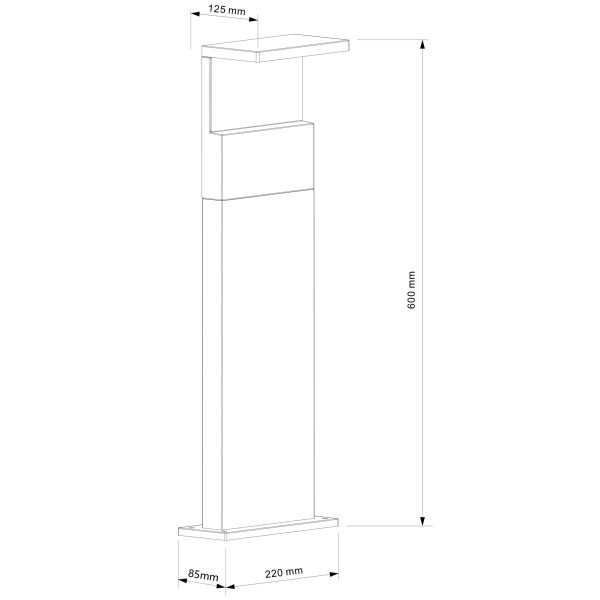 RUKA Baliza exterior LED 13W 3000K IP65 LED 13W 3000K 980 LMS