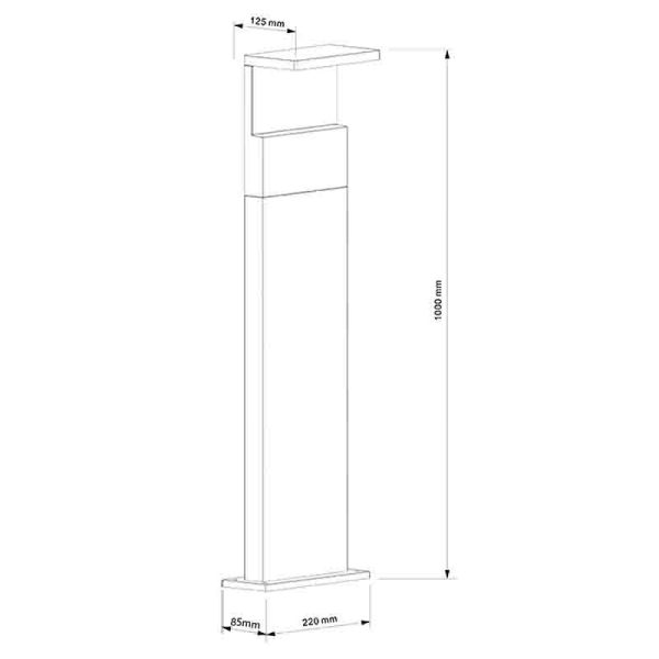 RUKA Baliza exterior LED 13W 3000K IP65 LED 13W 3000K 980 LMS