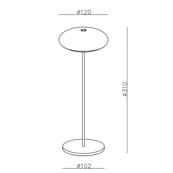 KLAPPEN Sobremesal exterior LED IP54 LED 2.2W 3000K 188 LMS