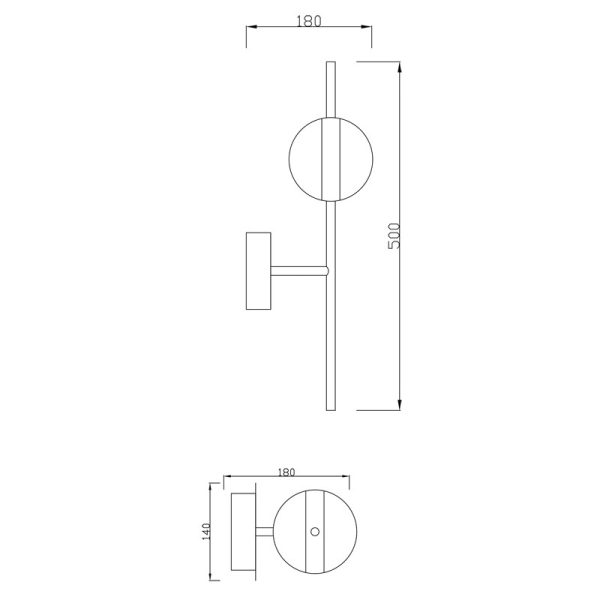 CUBA Aplique LED LED 8W 3000K 600 LMS