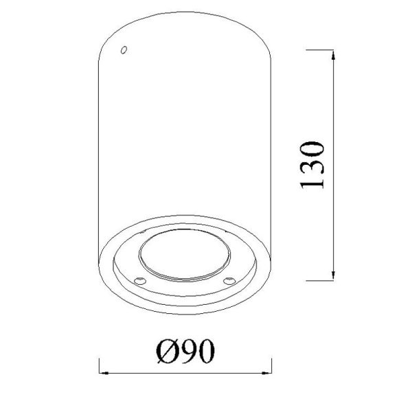 LEVI Foco techo IP65 1 x GU10 (No Incl.)