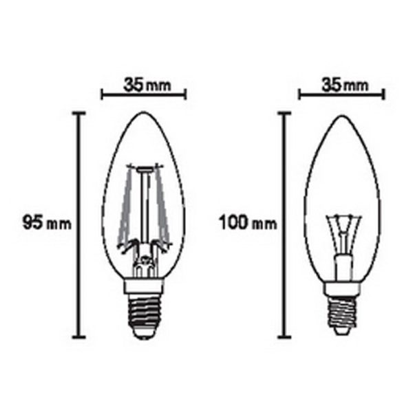 BOMBILLAS E14 LED E14 4W 2700K 470lm LED 4W 2700K 470 LMS