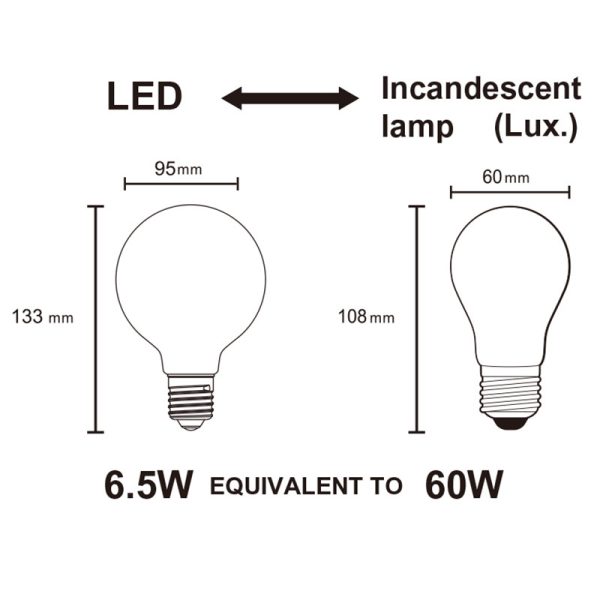 BOMBILLAS E27 LED E27 7W 3000K 720lm G95 LED 7W 3000K 720 LMS