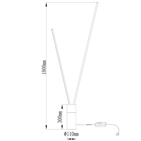 VERTICAL Pie De Salón LED Dimable LED 44W 3000K 2600 LMS