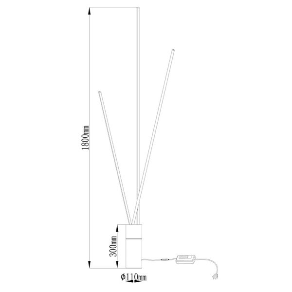 VERTICAL Pie De Salón LED Dimable LED 67W 3000K 4300 LMS