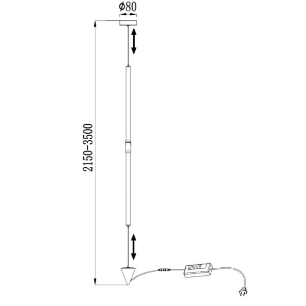 VERTICAL Pie De Salón LED Dimable LED 36W 3000K 2160 LMS